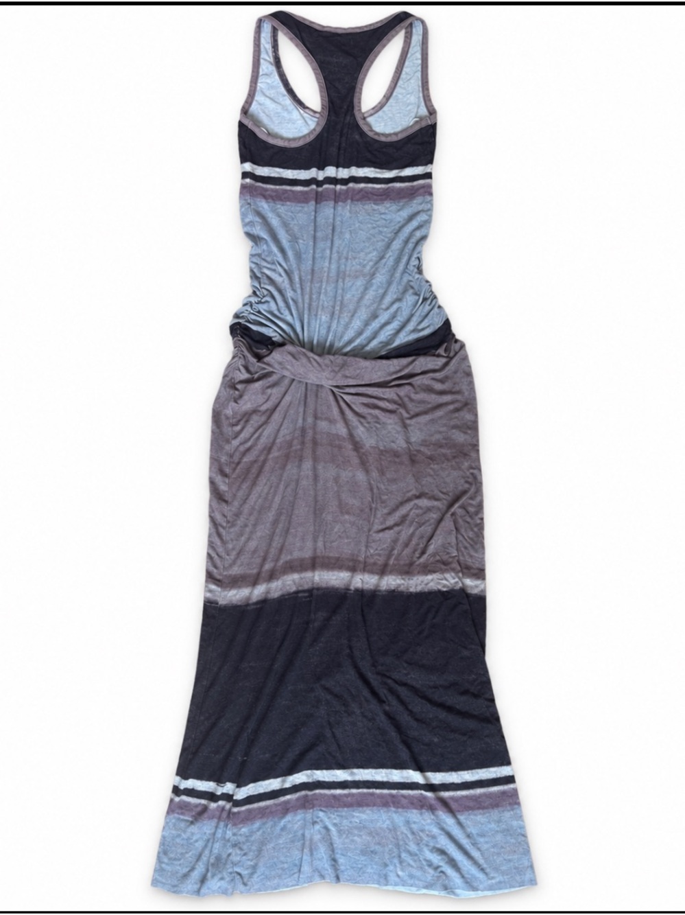 Young Fabulous & Broke Grey and Blue Striped Racerback Maxi Dress